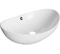 Раковина накладная на столешницу WAVE Star 590_390_195 ш_г_в с переливом, белый, овал 552547