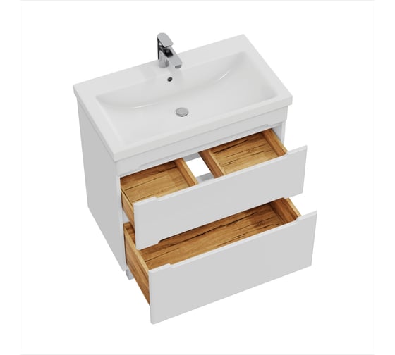 Тумба с раковиной RUVANN BRAVA 80 + Como 80 напольная Т.BRAVA.П-80Н-KIT-COM