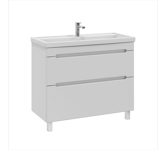 Тумба с раковиной RUVANN BRAVA 100 + Фостер 100 напольная Т.BRAVA.П-100Н-KIT-FOS