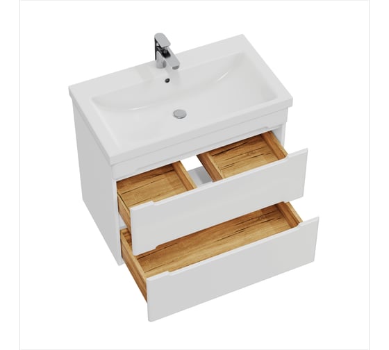 Тумба с раковиной RUVANN BRAVA 70 + Como 70 подвесная Т.BRAVA.П-70П-KIT-COM