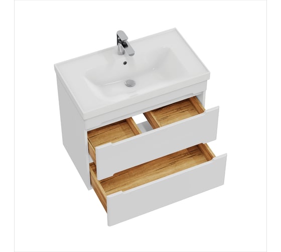 Тумба с раковиной RUVANN BRAVA 70 + Грейс 70 подвесная Т.BRAVA.П-70П-KIT-GRE