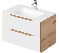 Тумба с раковиной подвесная ИТАНА Nill 80 804х477х515 мм, белый глянец 4657828216586