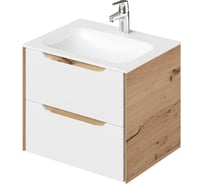 Тумба с раковиной подвесная ИТАНА Nill 60 606х477х511 мм, белый глянец 4657828216555