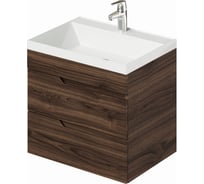 Подвесная тумба с раковиной ИТАНА Alexa 60 600х450х560 Орех Пекан шоколад 4657834372689