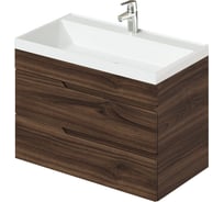 Подвесная тумба с раковиной ИТАНА Alexa 80 800х450х560 Орех Пекан шоколад 4657834373211