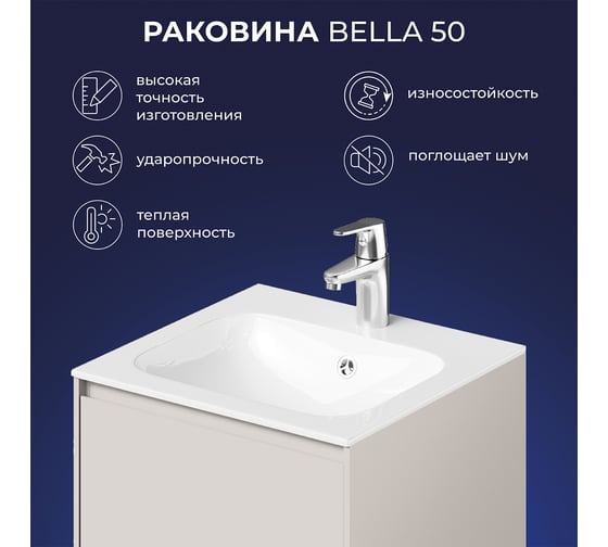 Умывальник мебельный ИТАНА Bella 50 502х147х135 4657810336896