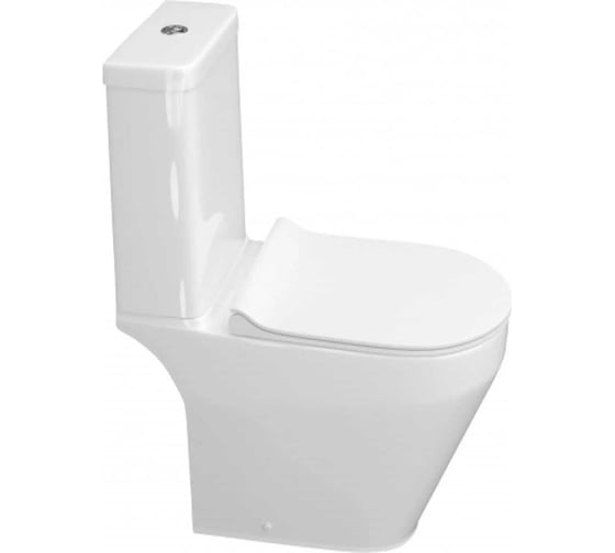 Унитаз-компакт Керамин Бари R ЖС 2-режим (функция EASY Flush EASY Clean) с жестким сиденьем, двухрежимной спускной арматурой (КНР), креплением угловым скрытым и удлинителем гибким CDB00029611