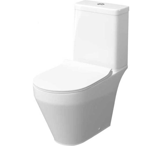 Унитаз-компакт Керамин Бари R Slim МЛ 2-режим (функция EASY Flush EASY Clean) с жестким тонким сиденьем Slim с микролифтом, двухрежимной спускной арматурой (КНР), креплением угловым скрытым и удлинителем гибким CDB00029257