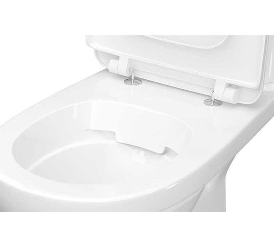 Унитаз-компакт Керамин Альбано R Slim МС Инкоэр (функция EASY Flush EASY Clean) с мягким тонким сидением Slim, с двухрежимной спускной арматурой (РФ) и креплением угловым скрытым CDB00029479