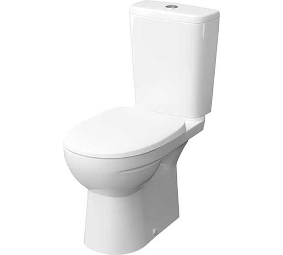 Унитаз-компакт Керамин Альбано R ЖС Инкоэр (функция EASY Flush EASY Clean) с жестким сиденьем, с двухрежимной спускной арматурой (РФ) и креплением угловым скрытым CDB00028453
