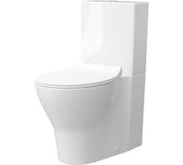 Унитаз-компакт Керамин Сканди Slim МЛ 2-режим (с душевым смывом) с жестким тонким сиденьем Slim с микролифтом, двухрежимной спускной арматурой (КНР), креплением угловым скрытым и удлинителем гибким CDB00029301