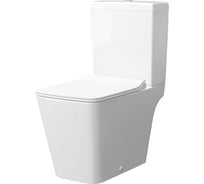 Унитаз-компакт Керамин Тобаго R Slim МЛ 2-режим (функция EASY Flush EASY Clean) с жестким тонким сиденьем Slim с микролифтом, двухрежимной спускной арматурой (КНР), креплением угловым скрытым и удлинителем гибким CDB00029612