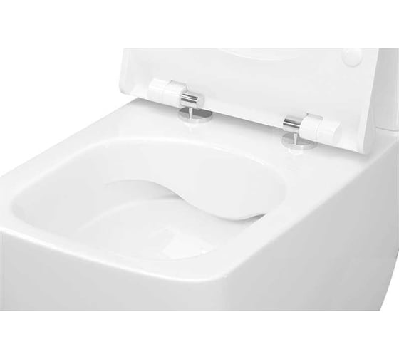 Унитаз-компакт Керамин Тобаго R Slim МЛ 2-режим (функция EASY Flush EASY Clean) с жестким тонким сиденьем Slim с микролифтом, двухрежимной спускной арматурой (КНР), креплением угловым скрытым и удлинителем гибким CDB00029612
