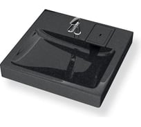 Раковина над стиральной машиной Bauedge BAU Hotel 60x60, литьевой мрамор, в комплекте с кронштейнами и сифоном, антрацит MY2002B