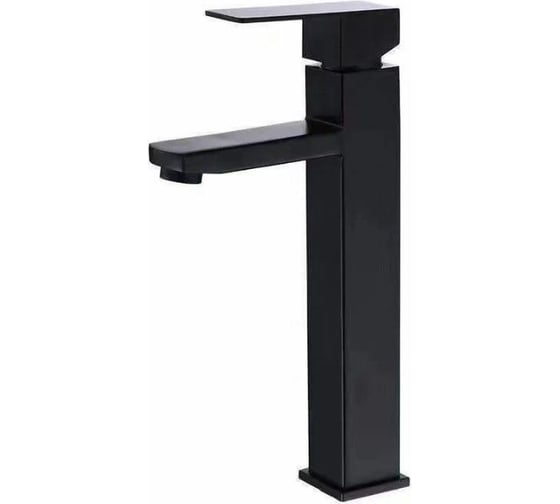 Тумба Bauedge Bau Dream Blackwood 50 с дверцей, раковина BAU Nimb 50x36, смеситель для раковины высокий Hotel Black черный SD3041