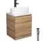 Тумба Bauedge Bau Dream Blackwood 50 с дверцей, раковина BAU Nimb 50x36, смеситель для раковины высокий Hotel Black, черный, выпуск клик клак черный SD3045 1