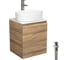 Тумба Bauedge Bau Dream Blackwood 50 с дверцей, раковина BAU Nimb 50x36, смеситель для раковины высокий Hotel Still, нержавеющая сталь, выпуск клик клак белый SD3044 1