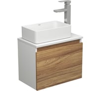 Комплект для ванной Bauedge 3 предмета (тумба Bau Dream Blackwood 50 + раковина BAU Hotel mini 37x23, белая, смеситель высокий Hotel Still) BD1610
