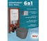 Комплект Bauedge BAU 6 в 1: усиленная инсталляция BAU IDEAL, унитаз подвесной безободковый Bau Nimb темно-серый матовый, сиденье дюропласт микролифт, клавиша BAU Round, хром E458103-BK0001DG-E00113 2