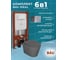 Комплект Bauedge BAU 6 в 1: усиленная инсталляция BAU IDEAL, унитаз подвесной безободковый Bau Nimb темно-серый матовый, сиденье дюропласт микролифт, клавиша BAU Round, хром E458103-BK0001DG-E00113 15