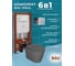 Комплект Bauedge BAU 6 в 1: усиленная инсталляция BAU IDEAL, унитаз подвесной безободковый Bau Nimb темно-серый матовый, сиденье дюропласт микролифт, клавиша BAU Wheel антивандальная, нерж. сталь хром E458103-BK0001DG-E00117 15