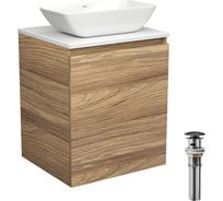 Тумба Bauedge Bau Dream Blackwood 50 с дверцей, раковина BAU Spectrum mini 47х24, выпуск клик клак черный SD3022