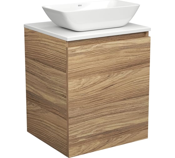Тумба Bauedge Bau Dream Blackwood 50 с дверцей, раковина BAU Spectrum mini 47x24 SD3019