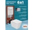 Комплект Bauedge BAU 6 в 1: усиленная инсталляция BAU IDEAL, унитаз подвесной безободковый OWL Vatter Ruta-H mini 49x34, быстросьёмное сиденье микролифт, клавиша BAU Wheel антивандальная, нерж. сталь хром E458103-OWLT190403-E00117 2