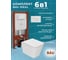 Комплект Bauedge BAU 6 в 1: усиленная инсталляция BAU IDEAL, унитаз подвесной безободковый OWL Vatter Ruta-H, быстросьёмное сиденье микролифт, клавиша BAU Wheel антивандальная, нерж сталь брашированная E458103-OWLT190403-E00118 2