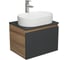 Тумба Bauedge Bau Dream Blackwood 60 графит, 1 ящик, раковина овальная BAU Nimb 55х35, смеситель Hotel Stil нерж. сталь BD2936 1