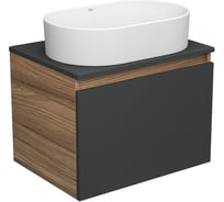 Тумба Bauedge Bau Dream Blackwood 60 графит, 1 ящик, раковина овальная BAU Nimb 55x35 BD2935