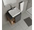 Тумба Bauedge Bau Dream Blackwood 60 правая, графит, раковина BAU Cerama 48х37 белая, смеситель Hotel Dream, нерж. сталь, выпуск клик клак белый SD4365 9