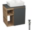 Тумба Bauedge Bau Dream Blackwood 60 правая, графит, раковина BAU Cerama 48х37 белая, выпуск клик клак черный SD4360 1