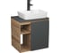 Тумба Bauedge Bau Dream Blackwood 60 правая, графит, раковина BAU Cerama 48х37 белая, смеситель Hotel Black, черный SD4355 1