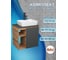 Тумба Bauedge Bau Dream Blackwood 60 правая, графит, раковина BAU Cerama 48х37 белая, смеситель Hotel Black, черный SD4355 4