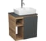 Тумба Bauedge Bau Dream Blackwood 60 правая, графит, раковина BAU Cerama 48х37 белая, смеситель Hotel Dream, нерж. сталь SD4356 1