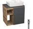 Тумба Bauedge Bau Dream Blackwood 60 правая, графит, раковина BAU Cerama 48х37 белая, выпуск клик клак белый SD4359 1