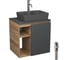 Тумба Bauedge Bau Dream Blackwood 60 правая, графит, раковина BAU Cerama 48х37 темно-серая матовая, смеситель Hotel Dream, нерж. сталь, выпуск клик клак белый SD4379 1