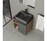 Тумба Bauedge Bau Dream Blackwood 60 правая, графит, раковина BAU Cerama 48х37 темно-серая матовая, смеситель Hotel Dream Black, нерж. сталь, черный, выпуск клип клап SD4380 11