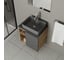 Тумба Bauedge Bau Dream Blackwood 60 правая, графит, раковина BAU Cerama 48х37 темно-серая матовая, смеситель Hotel Dream, нерж. сталь, выпуск клик клак хром SD4378 11