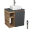 Тумба Bauedge Bau Dream Blackwood 60 правая, графит, раковина BAU Cerama Mini 33х28 белая, смеситель Hotel Dream, нерж. сталь, выпуск клик клак белый SD4393 1