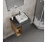Тумба Bauedge Bau Dream Blackwood 60 правая, графит, раковина BAU Cerama Mini 33х28 белая, смеситель Hotel Still, нерж. сталь, выпуск клик клак хром SD4389 11