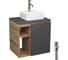 Тумба Bauedge Bau Dream Blackwood 60 правая, графит, раковина BAU Cerama Mini 33х28 белая, смеситель Hotel Dream, нерж. сталь, выпуск клик клак хром SD4392 1