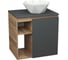 Тумба Bauedge Bau Dream Blackwood 60 правая, графит, раковина BAU Crystal 40х40 SD4279 1