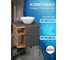 Тумба Bauedge Bau Dream Blackwood 60 правая, графит, раковина BAU Crystal 40х40 SD4279 6