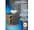 Тумба Bauedge Bau Dream Blackwood 60 правая, графит, раковина BAU Crystal 40х40, смеситель для раковины высокий Hotel Still, нержавеющая сталь SD4284 6