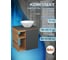 Тумба Bauedge Bau Dream Blackwood 60 правая, графит, раковина BAU Crystal 40х40, смеситель для раковины высокий Hotel Black черный SD4283 4