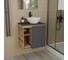 Тумба Bauedge Bau Dream Blackwood 60 правая, графит, раковина BAU Crystal 40х40, смеситель для раковины высокий Hotel Black черный SD4283 9