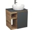 Тумба Bauedge Bau Dream Blackwood 60 правая, графит, раковина BAU Diamond D40, смеситель для раковины высокий Hotel Still, нержавеющая сталь SD4293 1