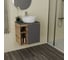 Тумба Bauedge Bau Dream Blackwood 60 правая, графит, раковина BAU Diamond D40, смеситель для раковины высокий Hotel Still, нержавеющая сталь SD4293 10